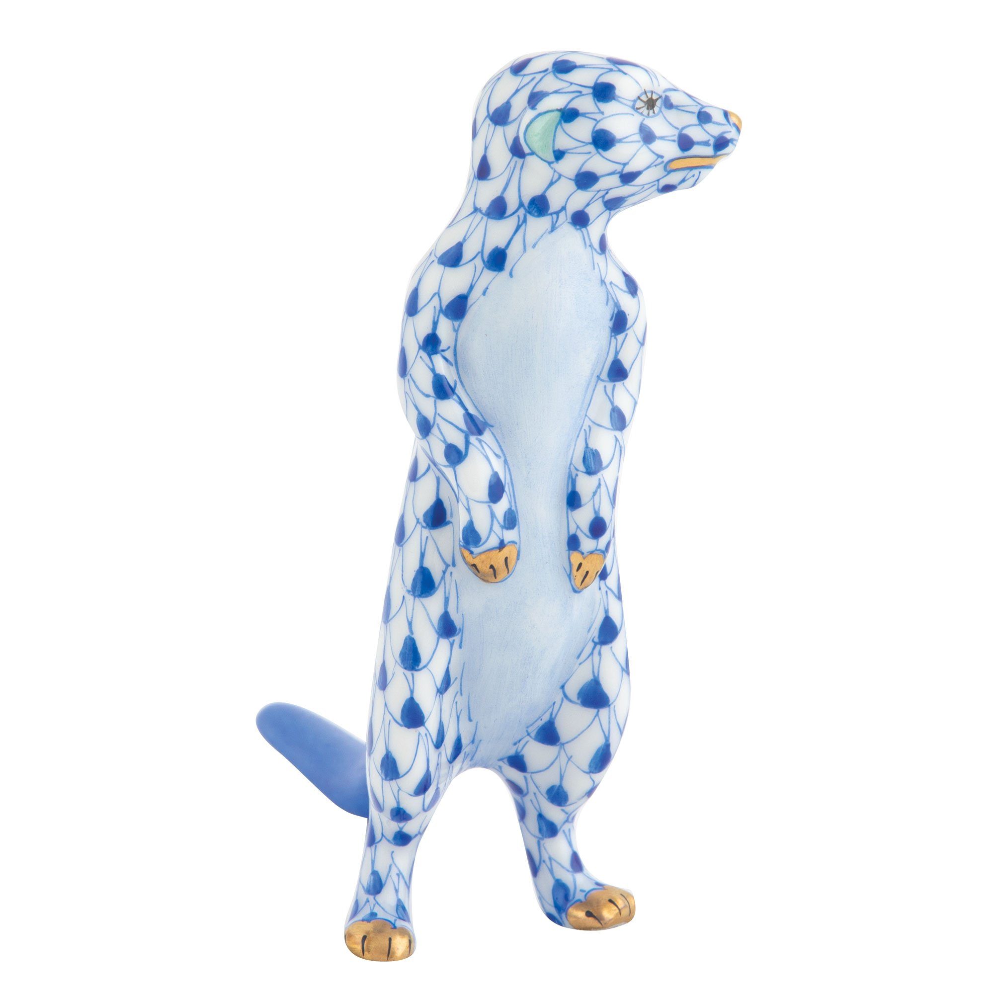 Handmade Herend Meerkat Porcelain Figurine from Hungary