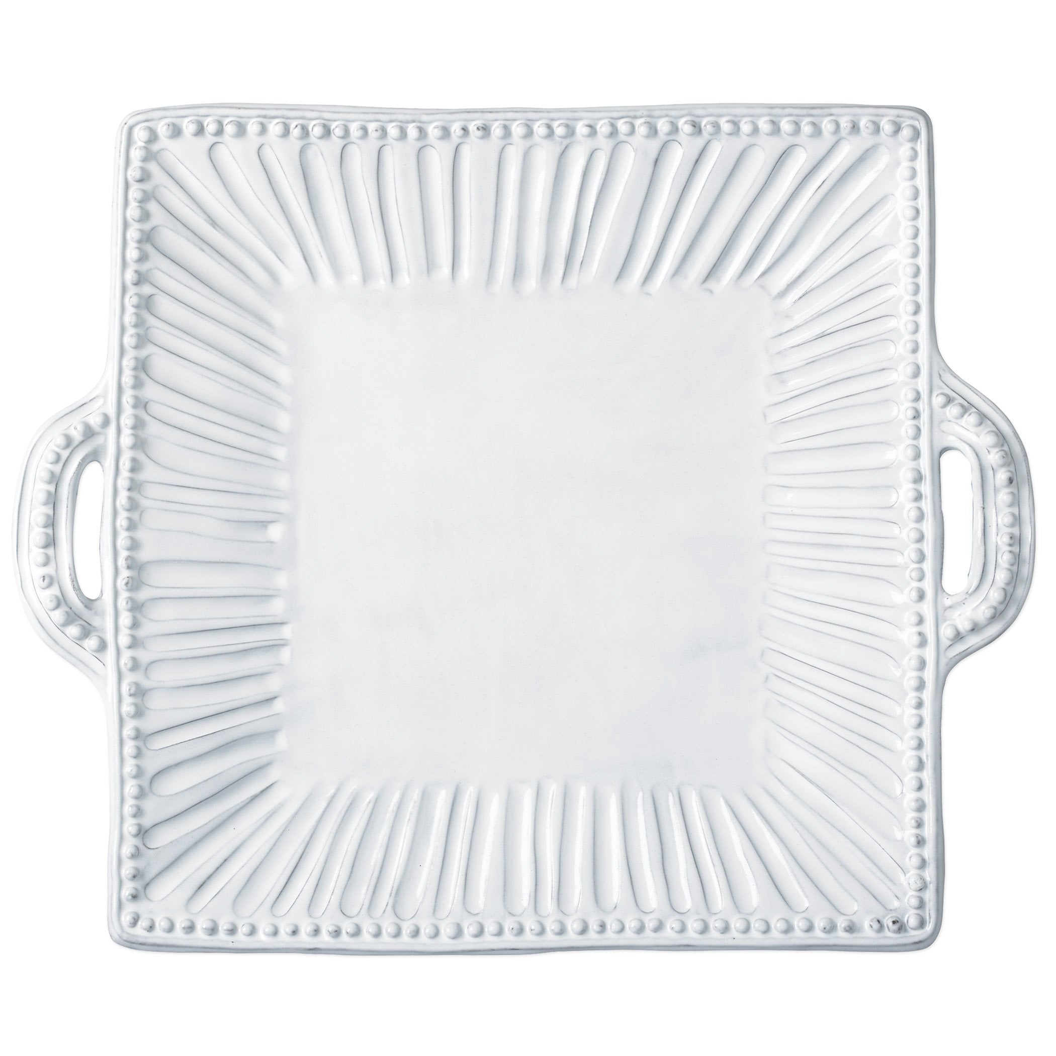 Vietri Handmade Incanto Striped Square Platter for Dining