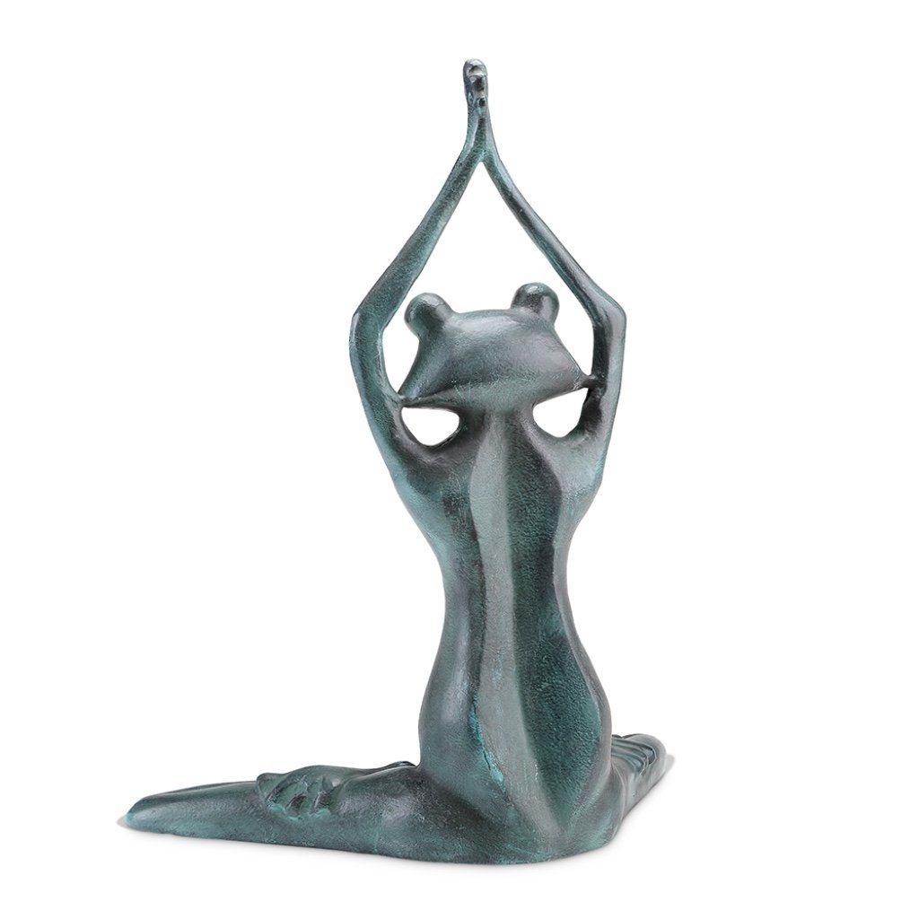 SPI Aluminum Garden Decorative Stretching Yoga Frog Sculpture for Outdoor Space
