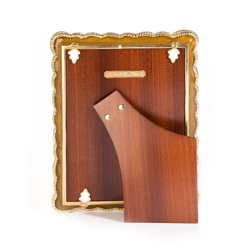 Jay Strongwater 5 x 7 Hand - Enameled Mika Braided Frame in 18K Gold