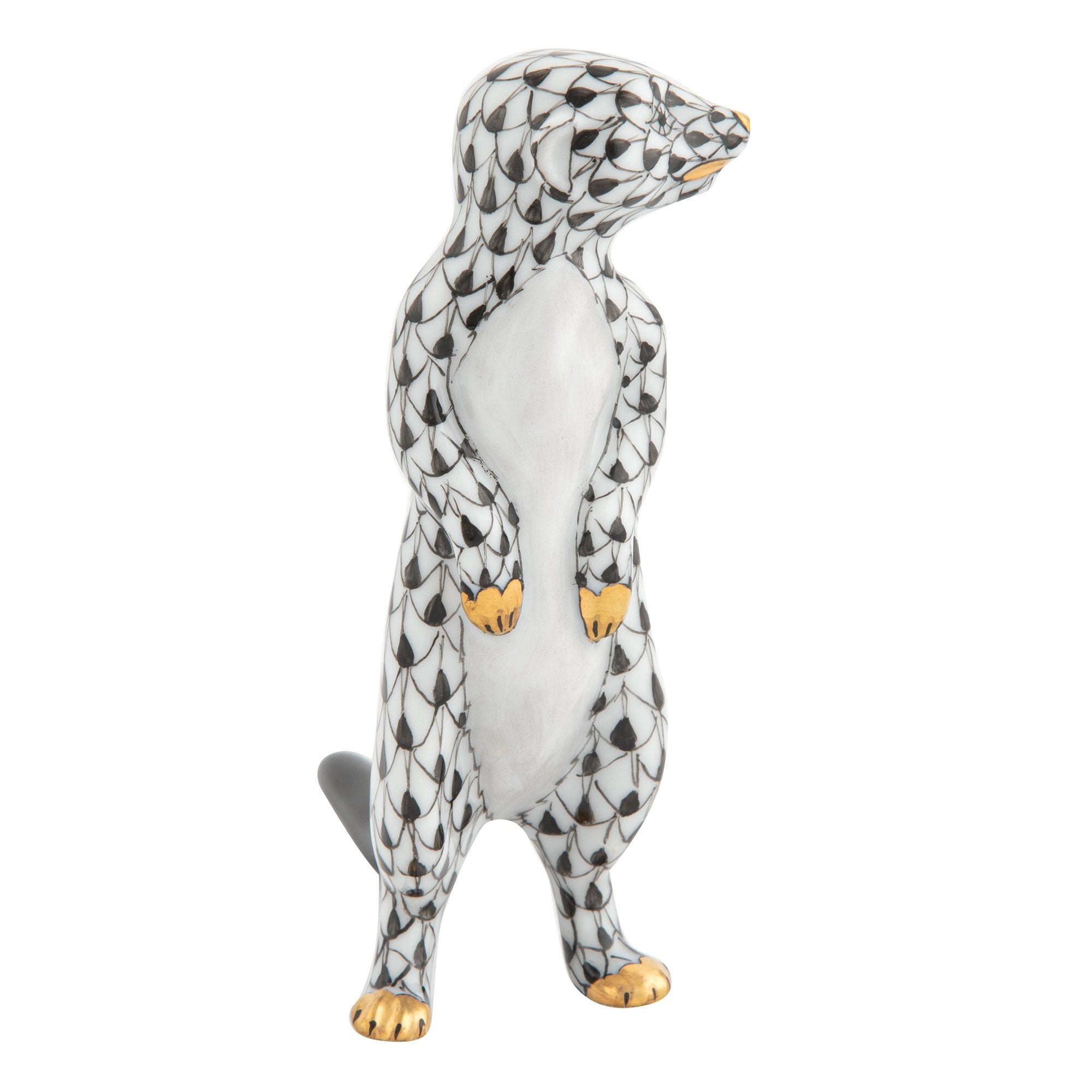 Handmade Herend Meerkat Porcelain Figurine from Hungary