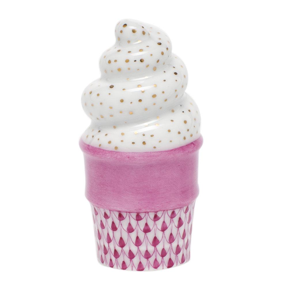 Exquisite Hand - painted Herend Porcelain Ice Cream Cone Figurine