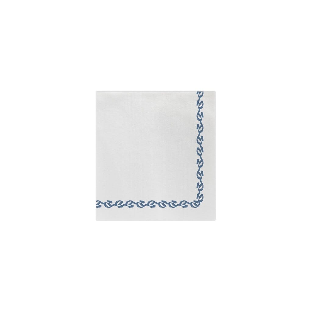 Vietri Papersoft Florentine Blue Disposable Cocktail Napkins for Entertaining and Everyday Use