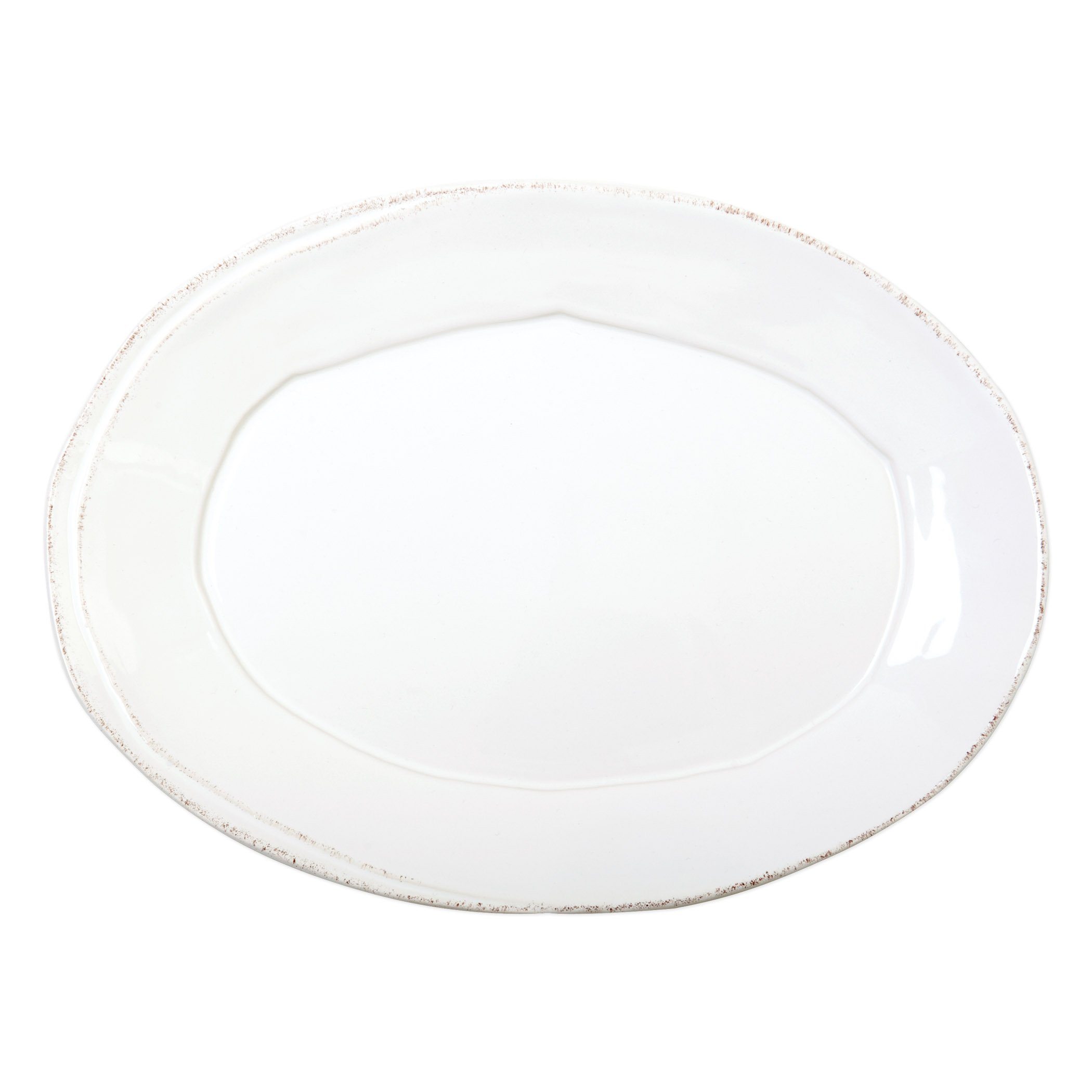 Vietri Lastra Small Oval Platter - White