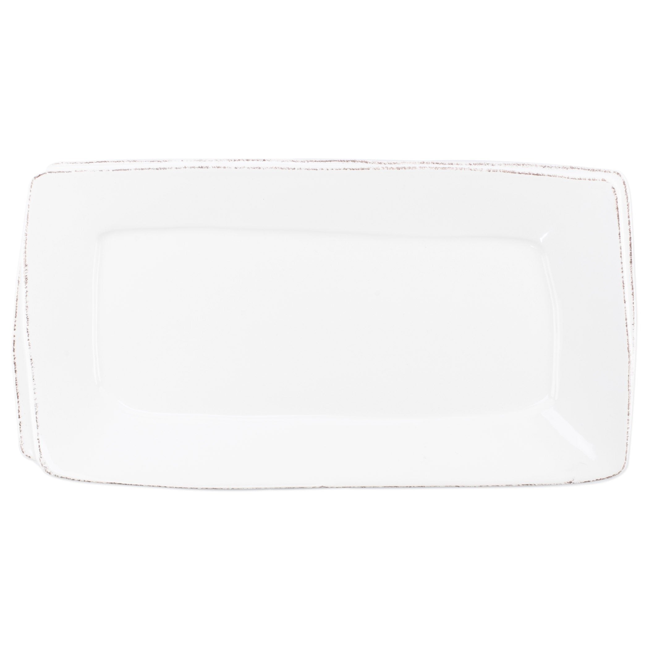 Exquisite White Handcrafted Vietri Lastra Rectangular Platter