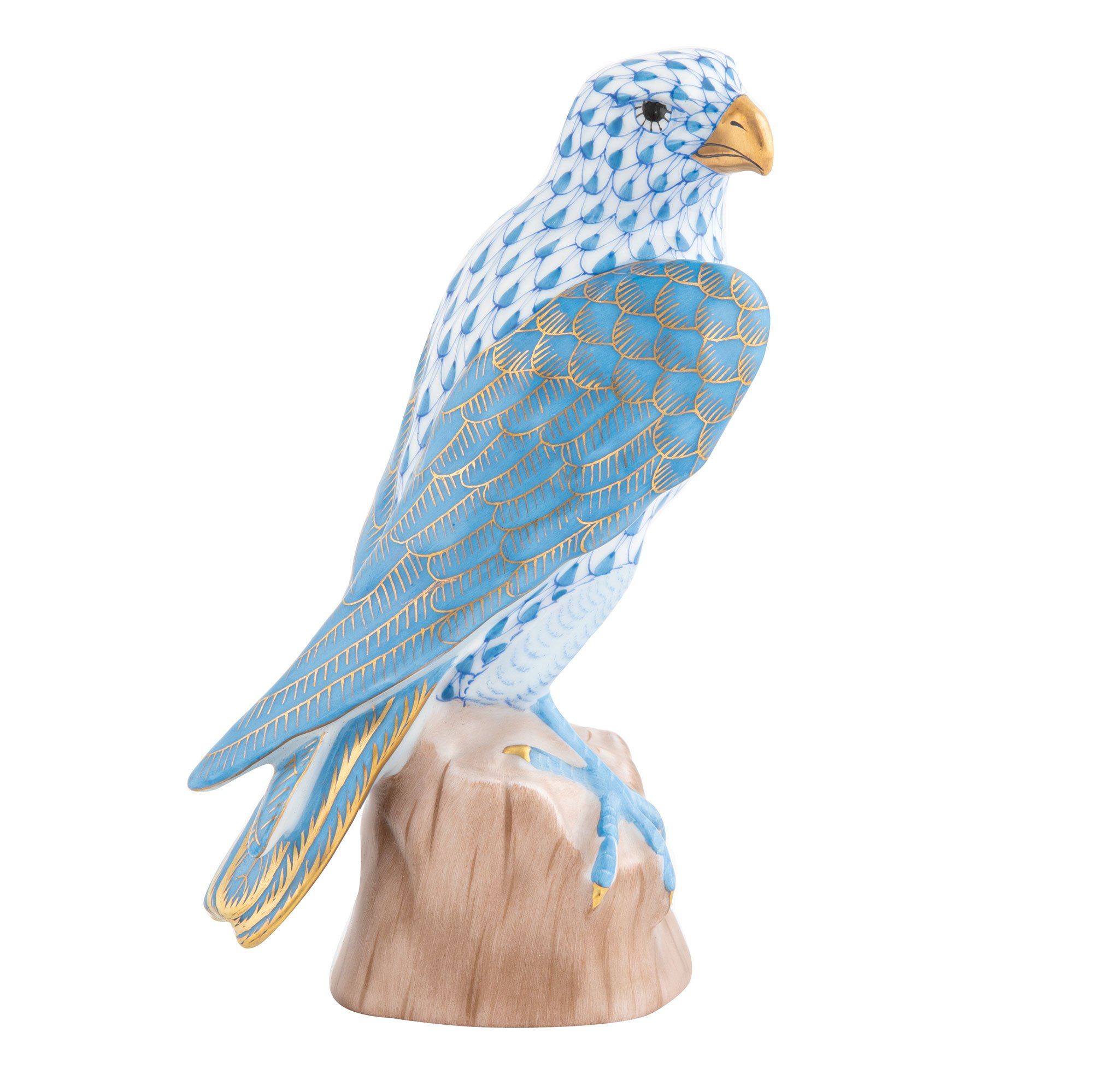 Exquisite Hand - painted Herend Falcon Porcelain Figurine