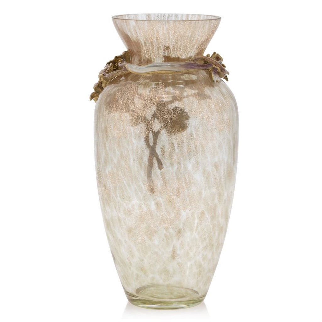 Exquisite Jay Strongwater Gold-Finished Polly Bouquet Glass Vase