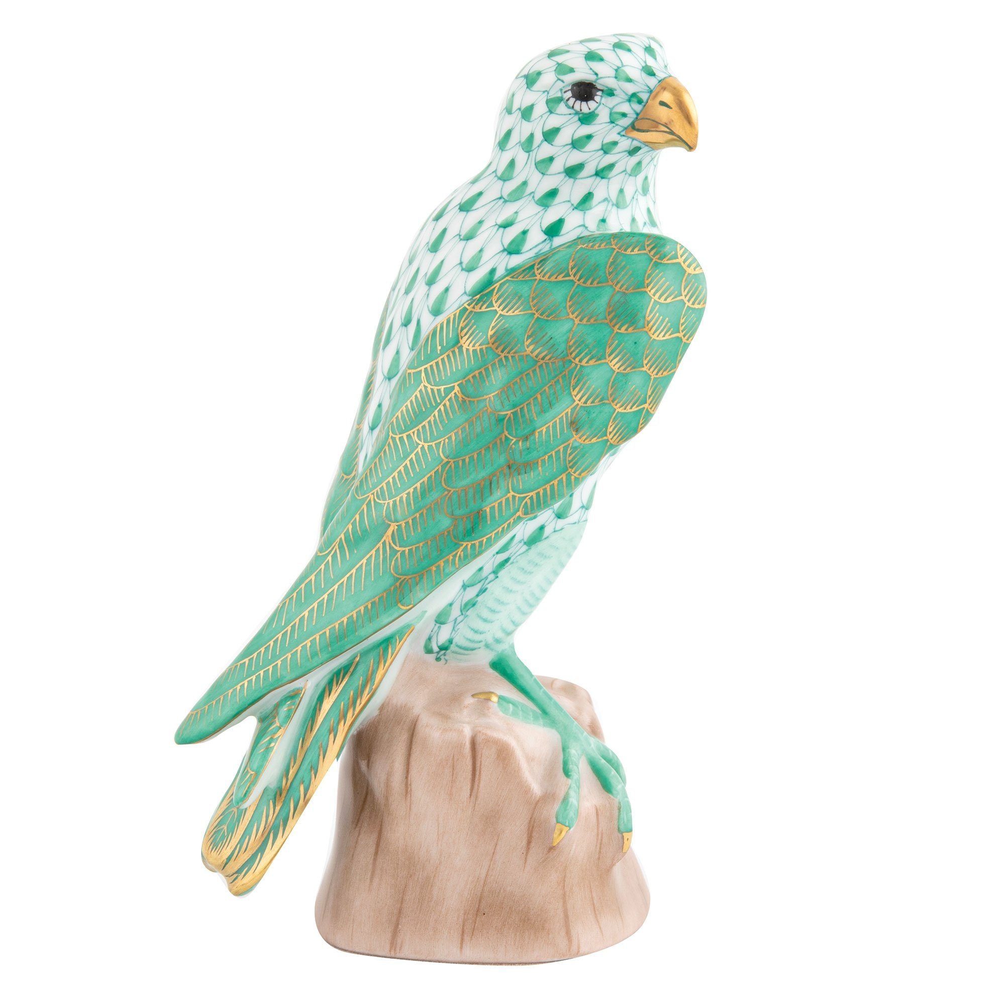 Exquisite Hand - painted Herend Falcon Porcelain Figurine