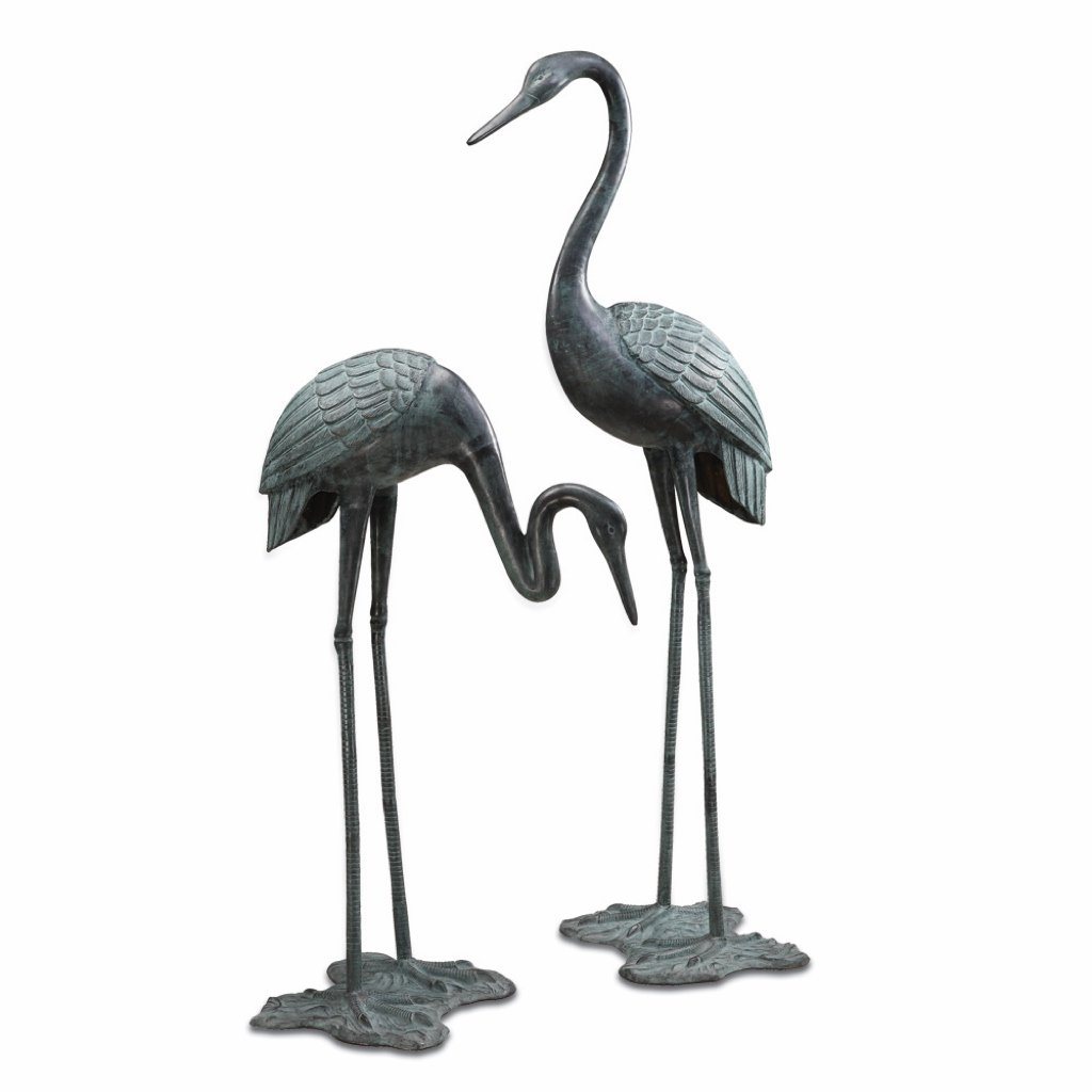 Large Pair of SPI Garden Decorative Crane Statues