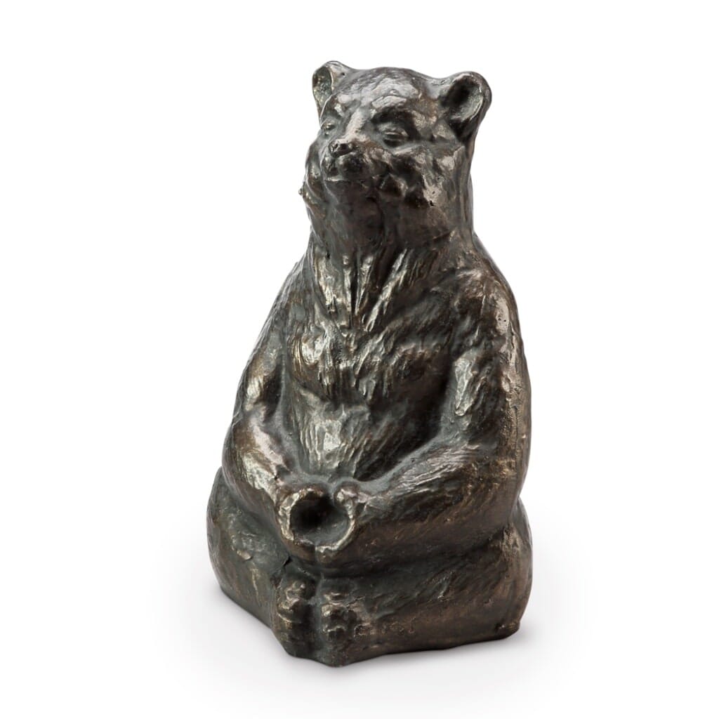 SPI Aluminum Garden Decorative Meditating Yoga Bear Statue Sculpture
