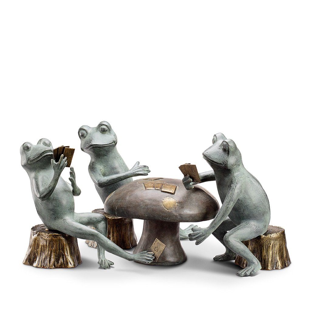 SPI Aluminum Garden Decorative Set: A Whimsical Collection of Card - Playing Frogs Sculptures