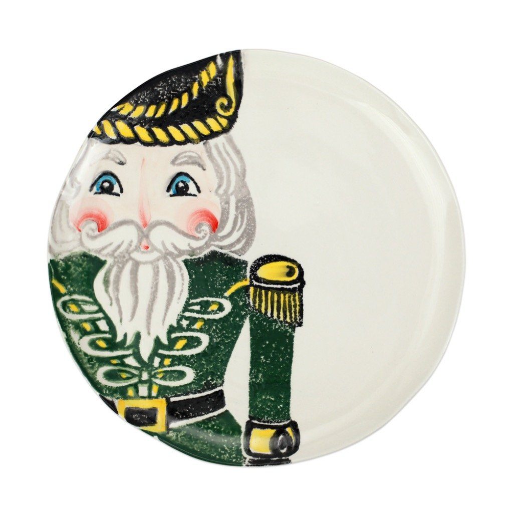 Vietri Hand - painted Green Nutcrackers Dinner Plate, 11.5' Diameter