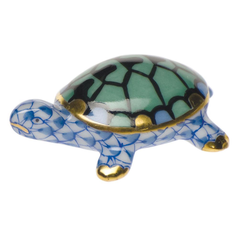 Exquisite Hand - painted Herend Tiny Turtle Porcelain Figurine