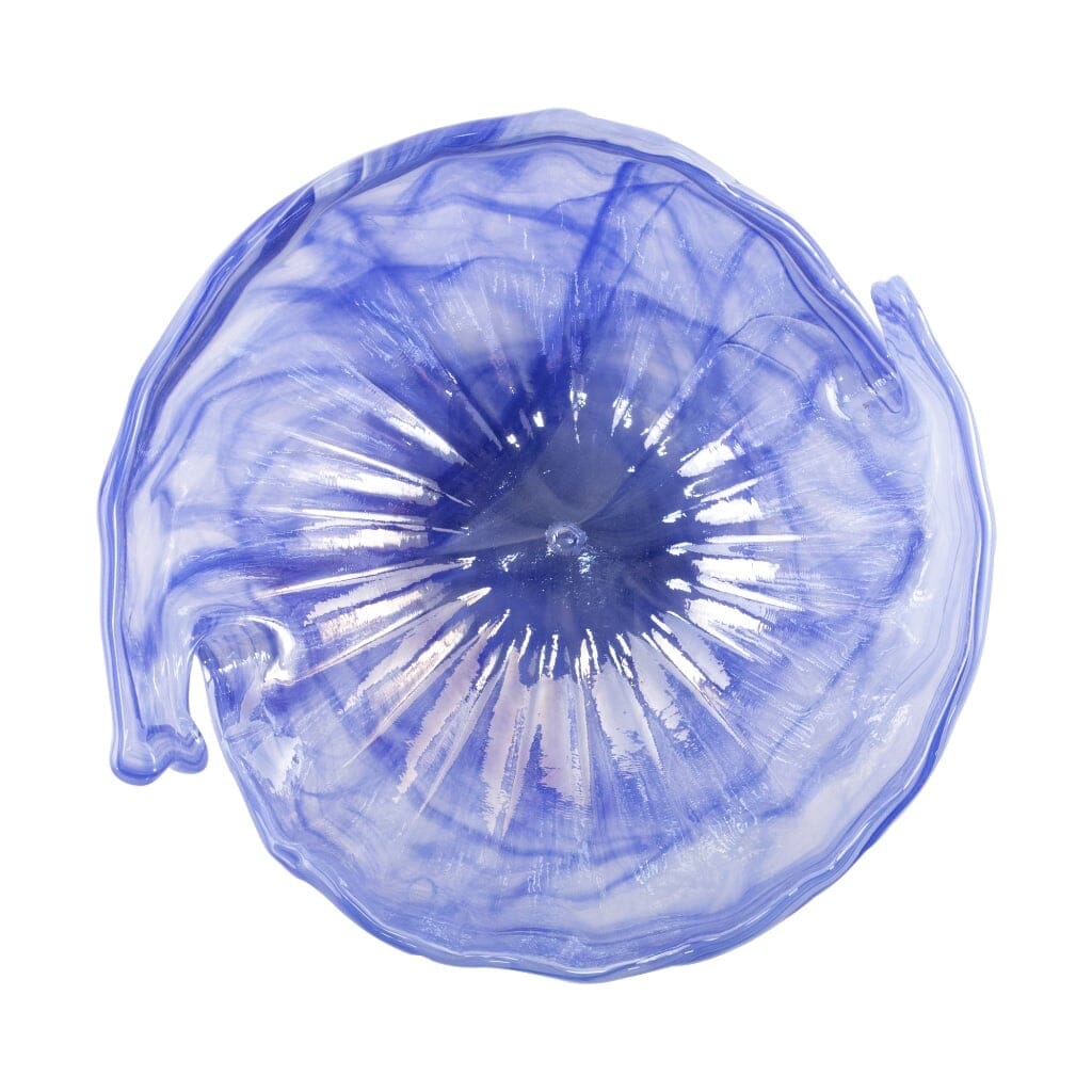Vietri Italian Handmade Onda Style Cobalt Blue Round Glass Bowl for Home Decor