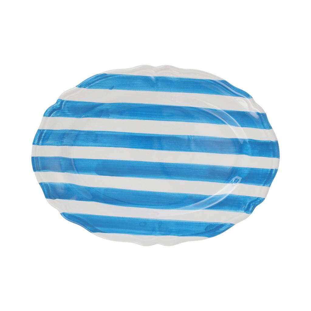 Vietri Amalfitana Stripe Decorative Oval Serving Platter