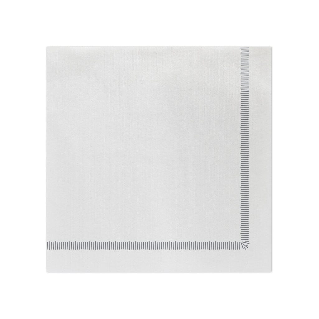 Vietri Gray Fringe Papersoft Disposable Dinner Napkins for Entertaining and Everyday Use