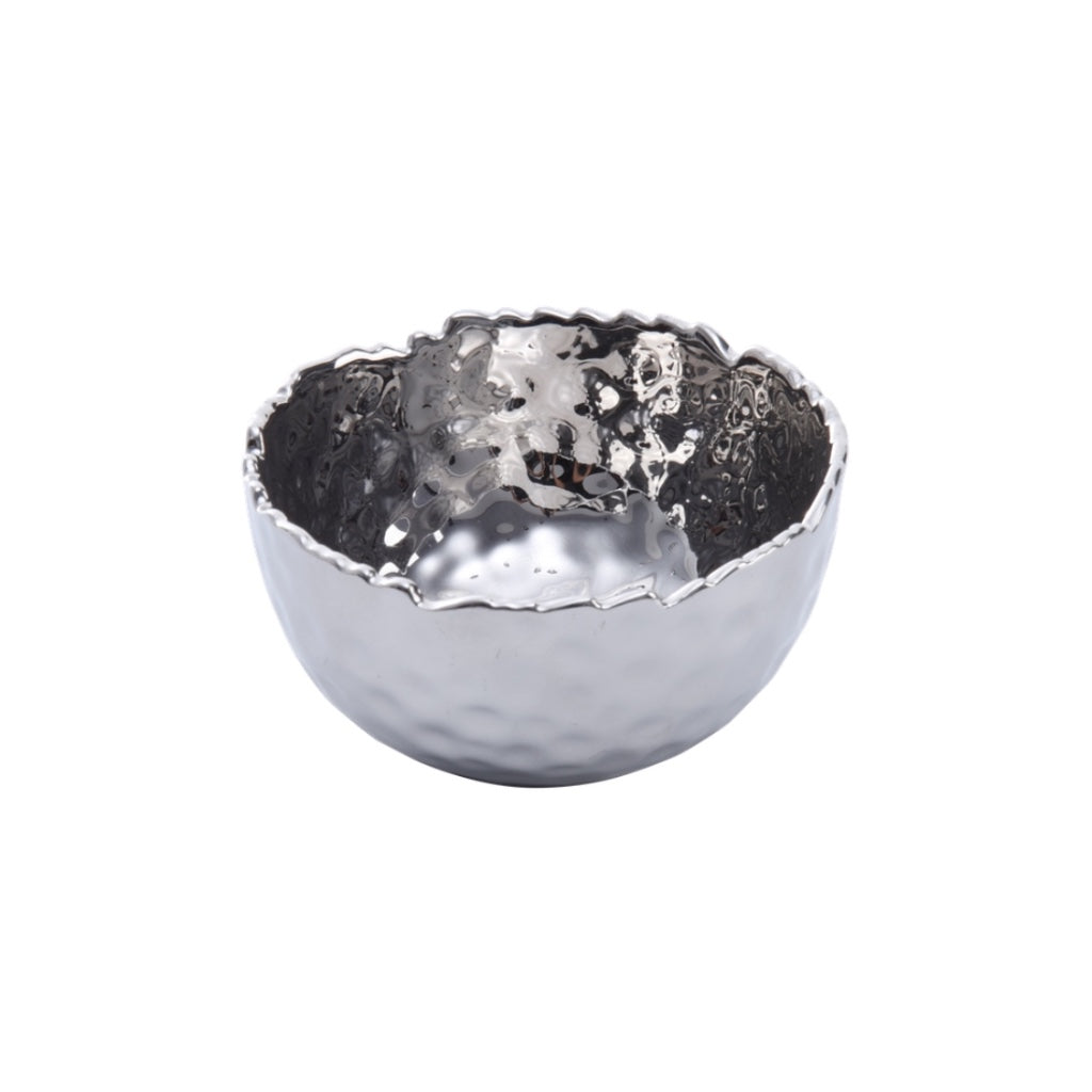 Pampa Bay High - Quality Millennium Snack Bowl Crafted from High - Fired Porcelain with Titanium Finish