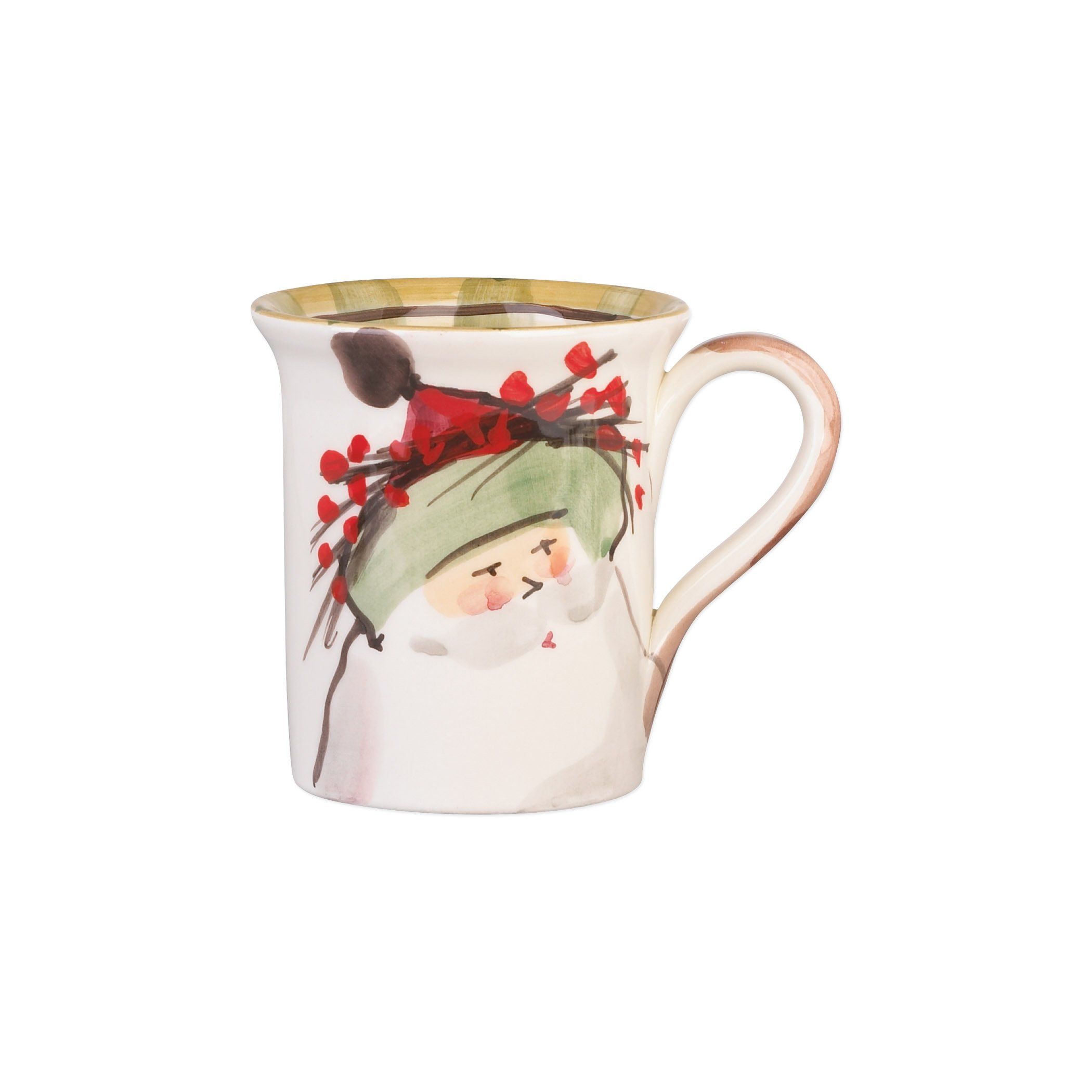 Vietri Hand - crafted Green Hat Old St. Nick Mug