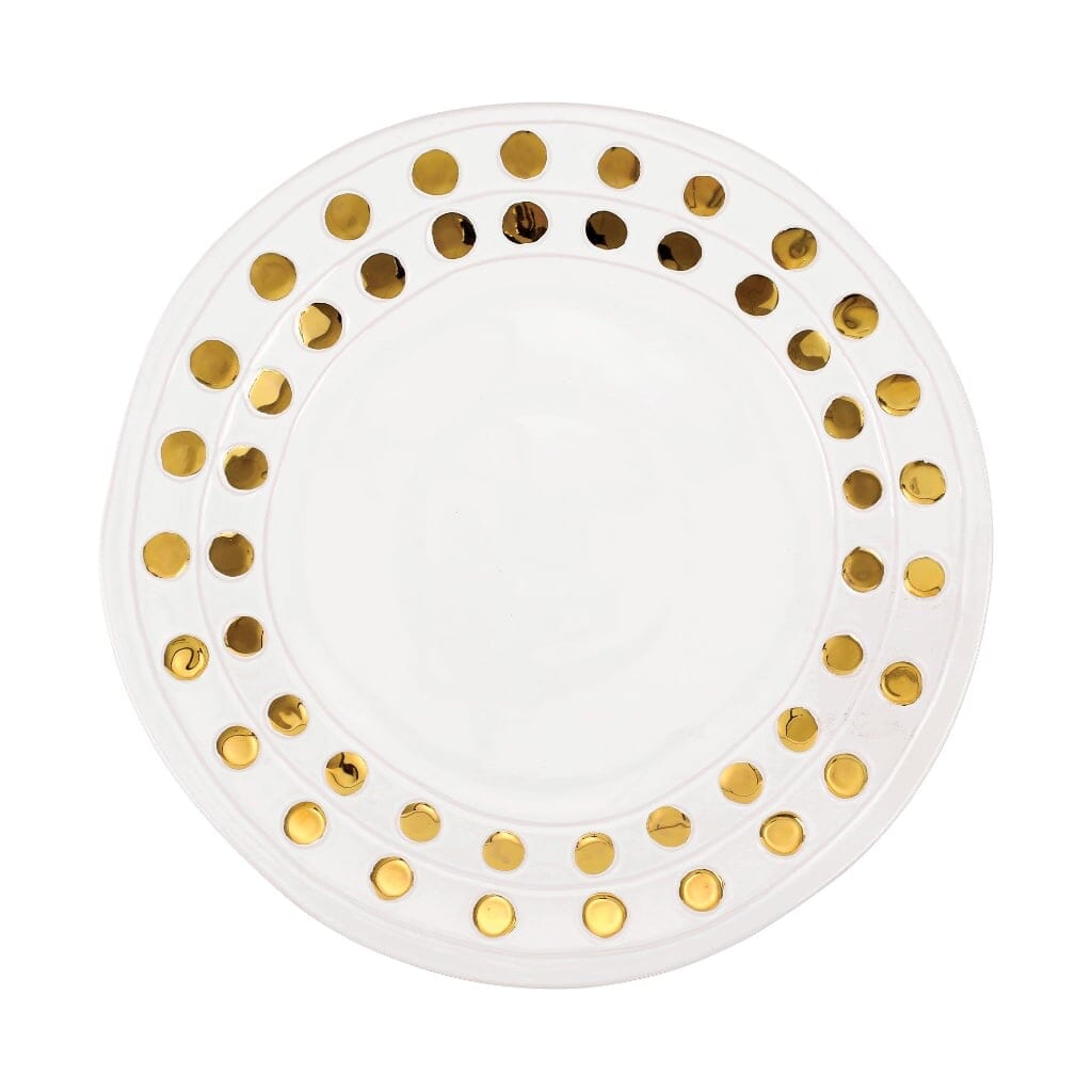 Vietri Medium-Sized Round Platter in Medici-Inspired Gold Design