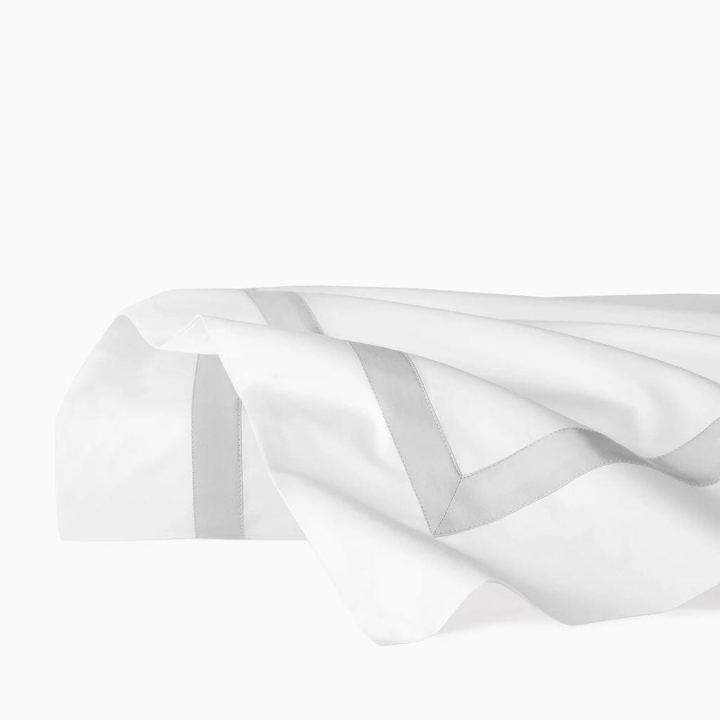 Luxurious Sferra Estate King-Size Flat Sheet, 114 x 114 with Sateen Applique