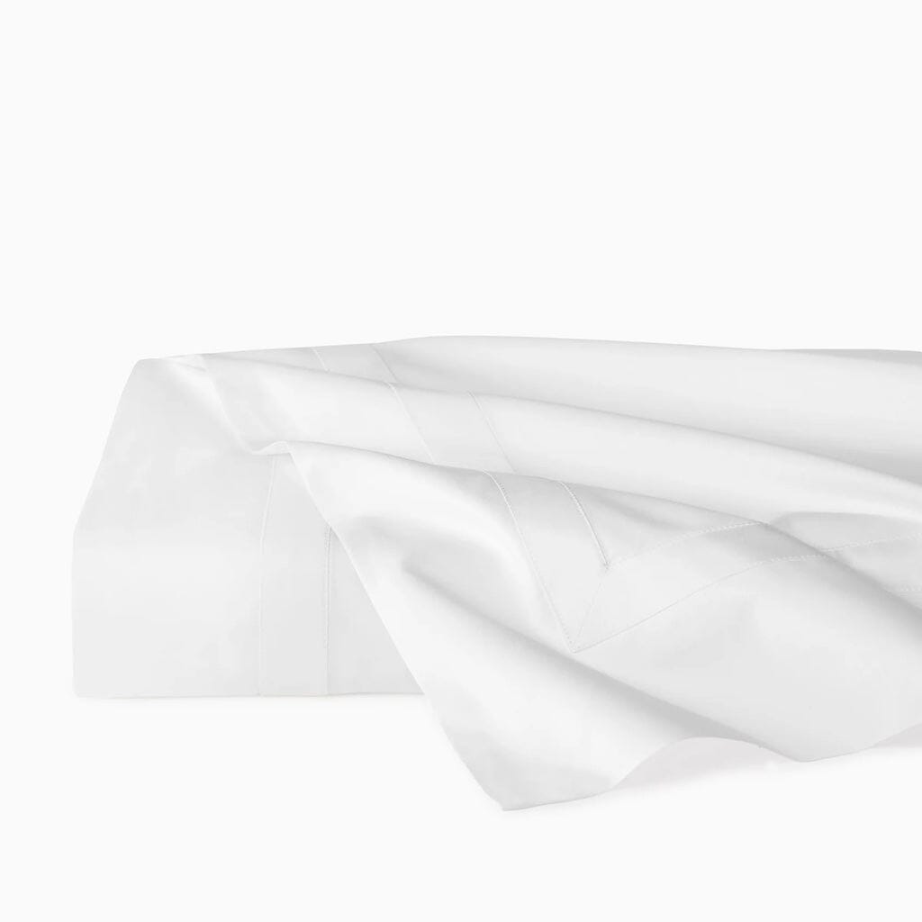 Luxurious Sferra Estate King-Size Flat Sheet, 114 x 114 with Sateen Applique