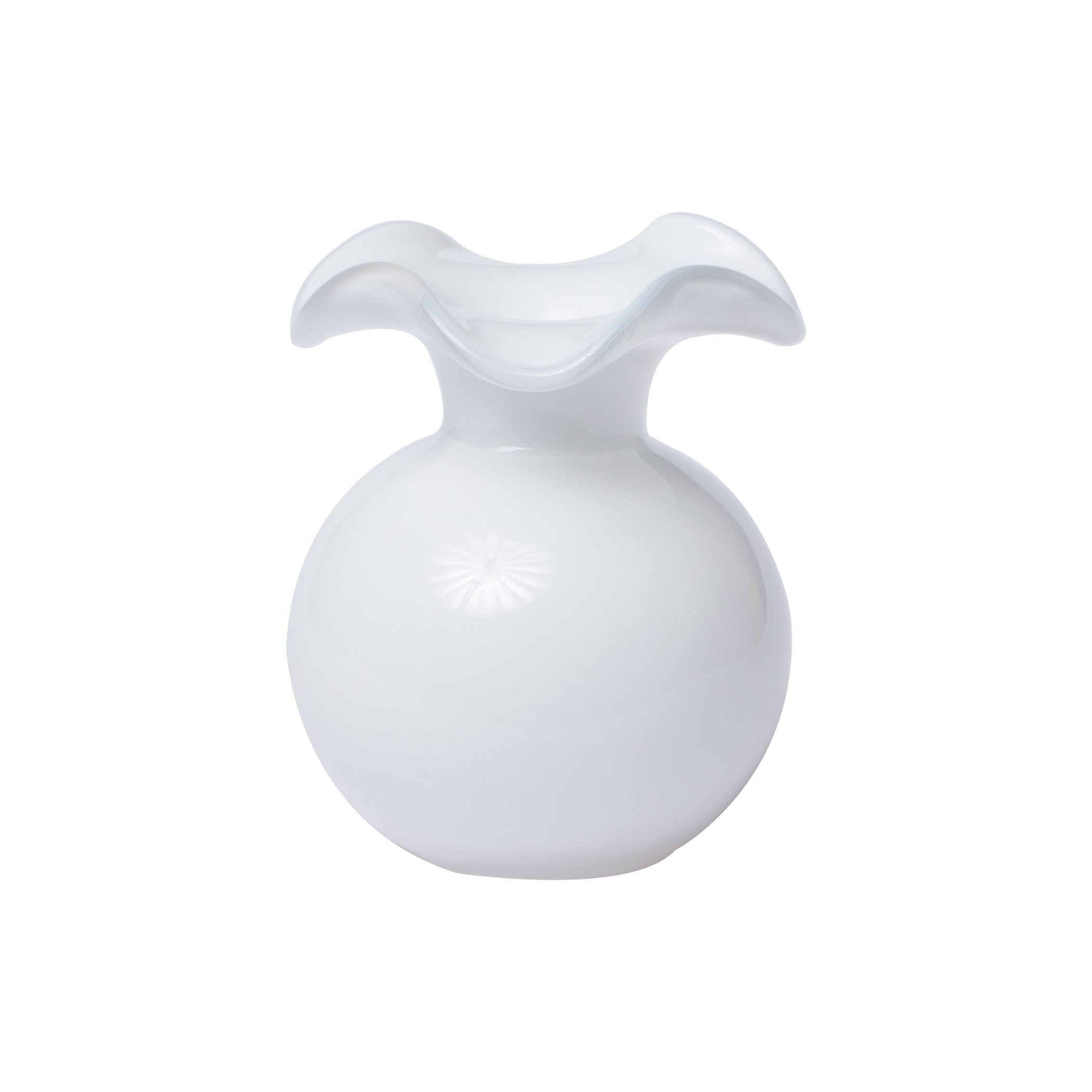 Vietri White Glass Bud Vase Inspired by Hibiscus Flower - Ideal Decorative Piece