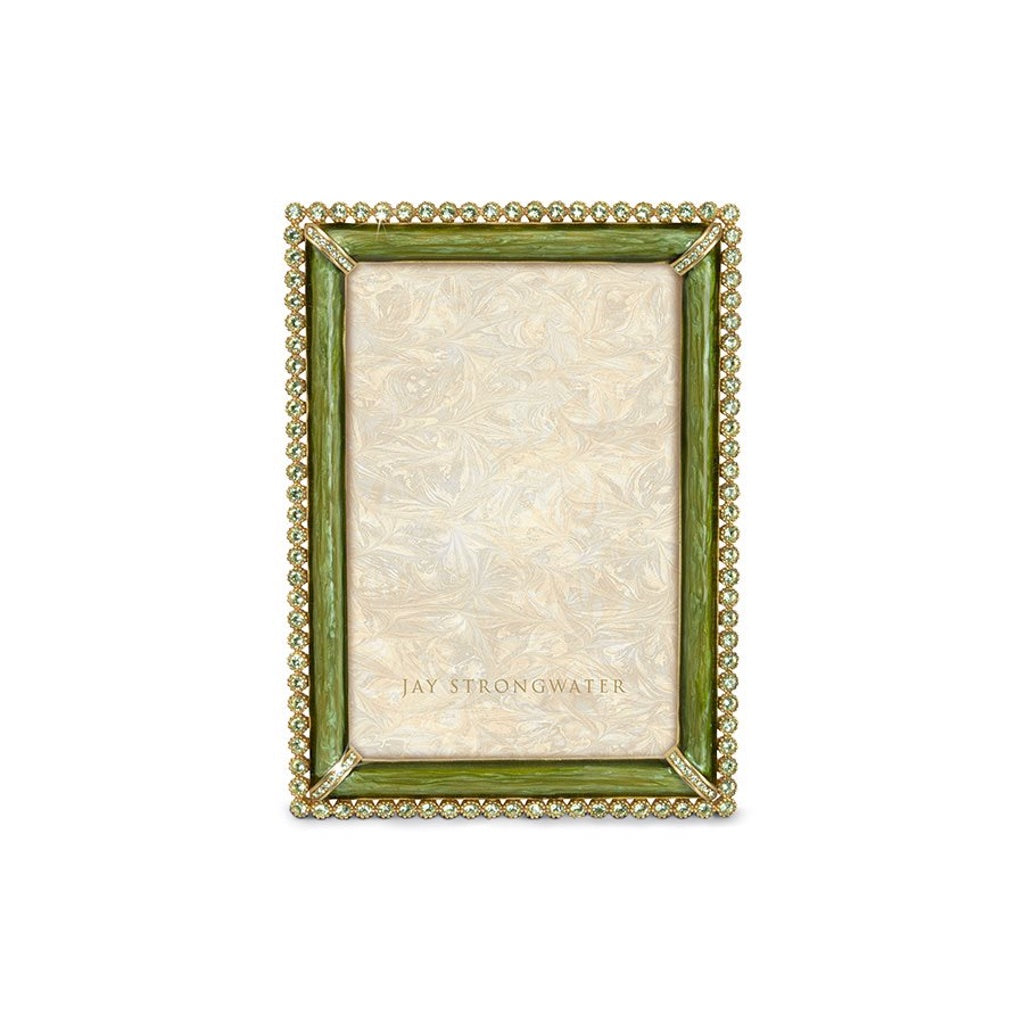 Jay Strongwater Lorraine Stone Edge 4 x 6 Frame - Leaf