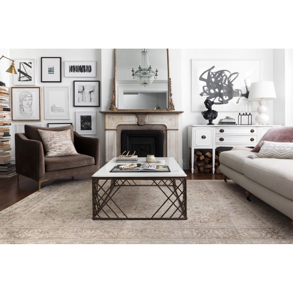 Loloi Loren Sand Taupe Power - Loomed Polyester Area Rug for Indoor Decoration, Model LQ 03