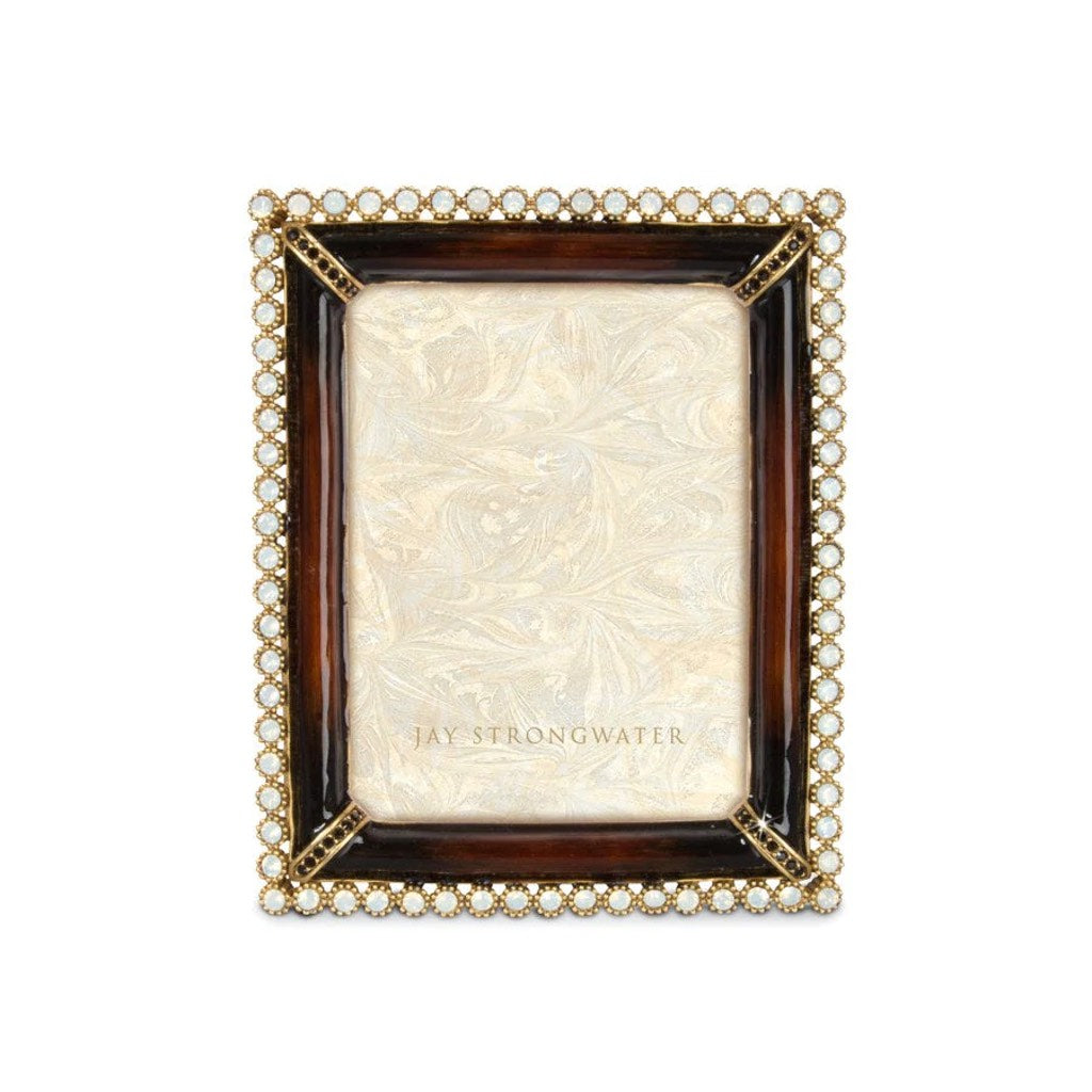 Jay Strongwater Emilia 3 x 4 Safari Brown Frame with 14K Gold Finish
