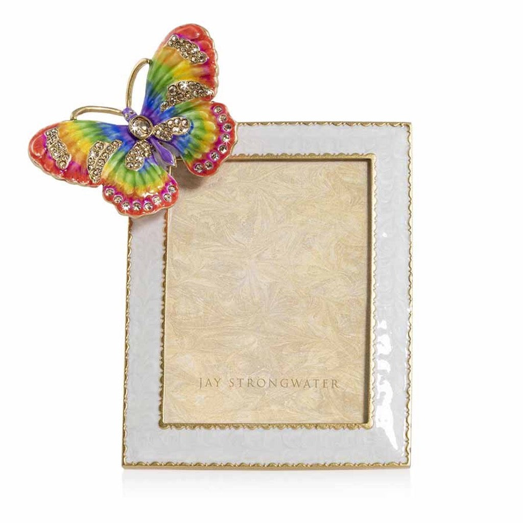 Exquisite 14K Gold-Finished Jay Strongwater 3 x 4 Nova Butterfly Frame