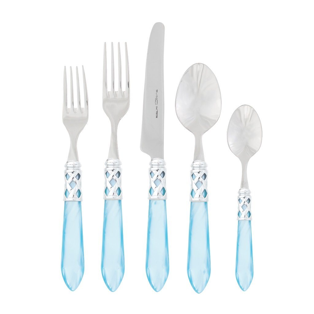Vietri Aladdin Brilliant Stainless Steel Five-Piece Dinnerware Place Setting