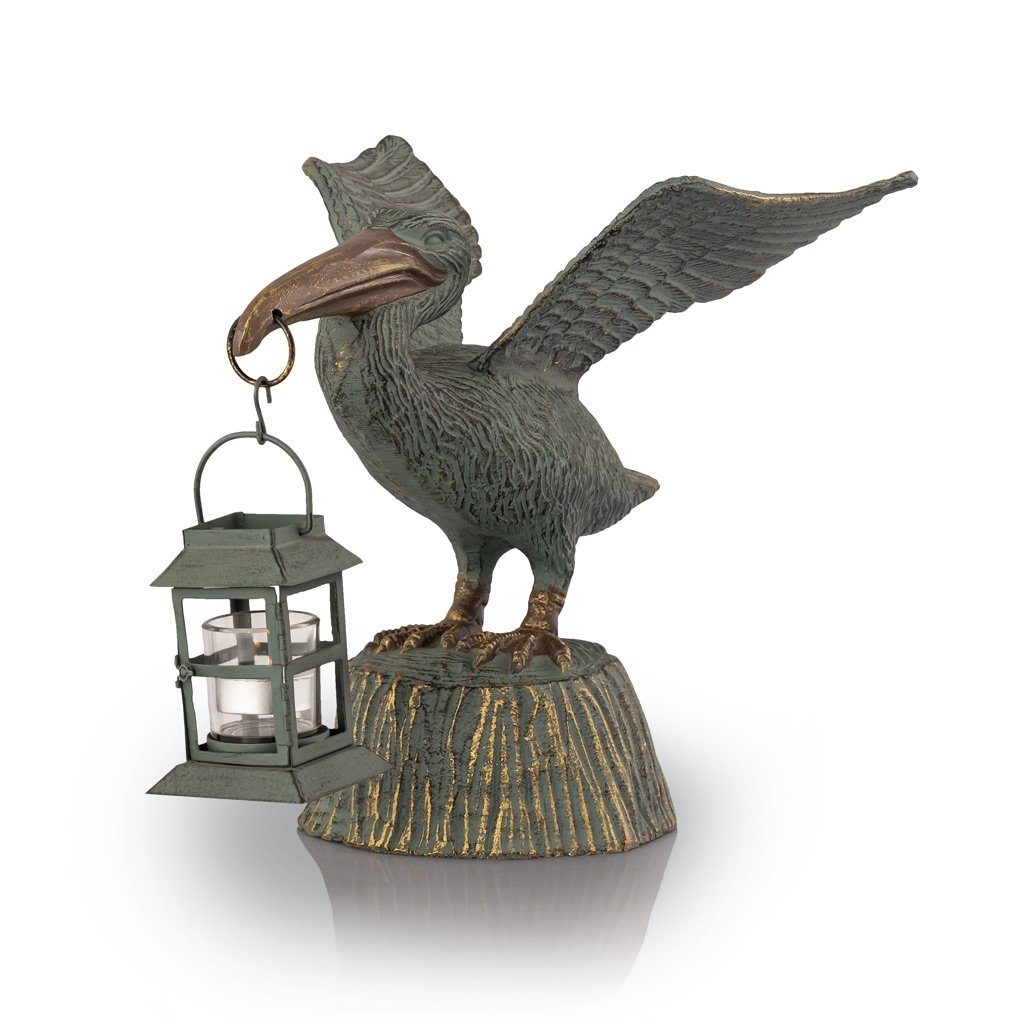 Stunning Hand - Cast Aluminum Pelican Lantern Sculpture for Your Garden