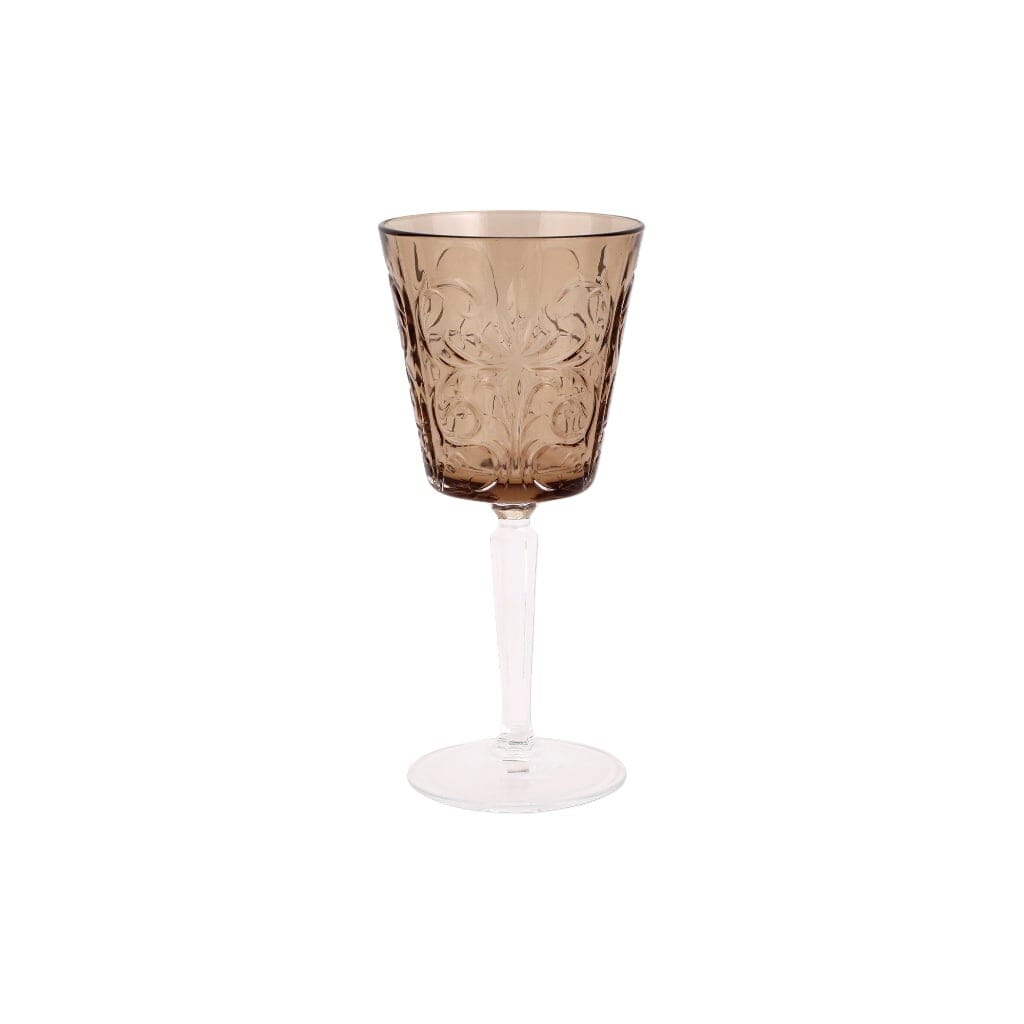 Vietri Handmade Barocco-Style 8 oz Wine Glass with Intricate Etchings