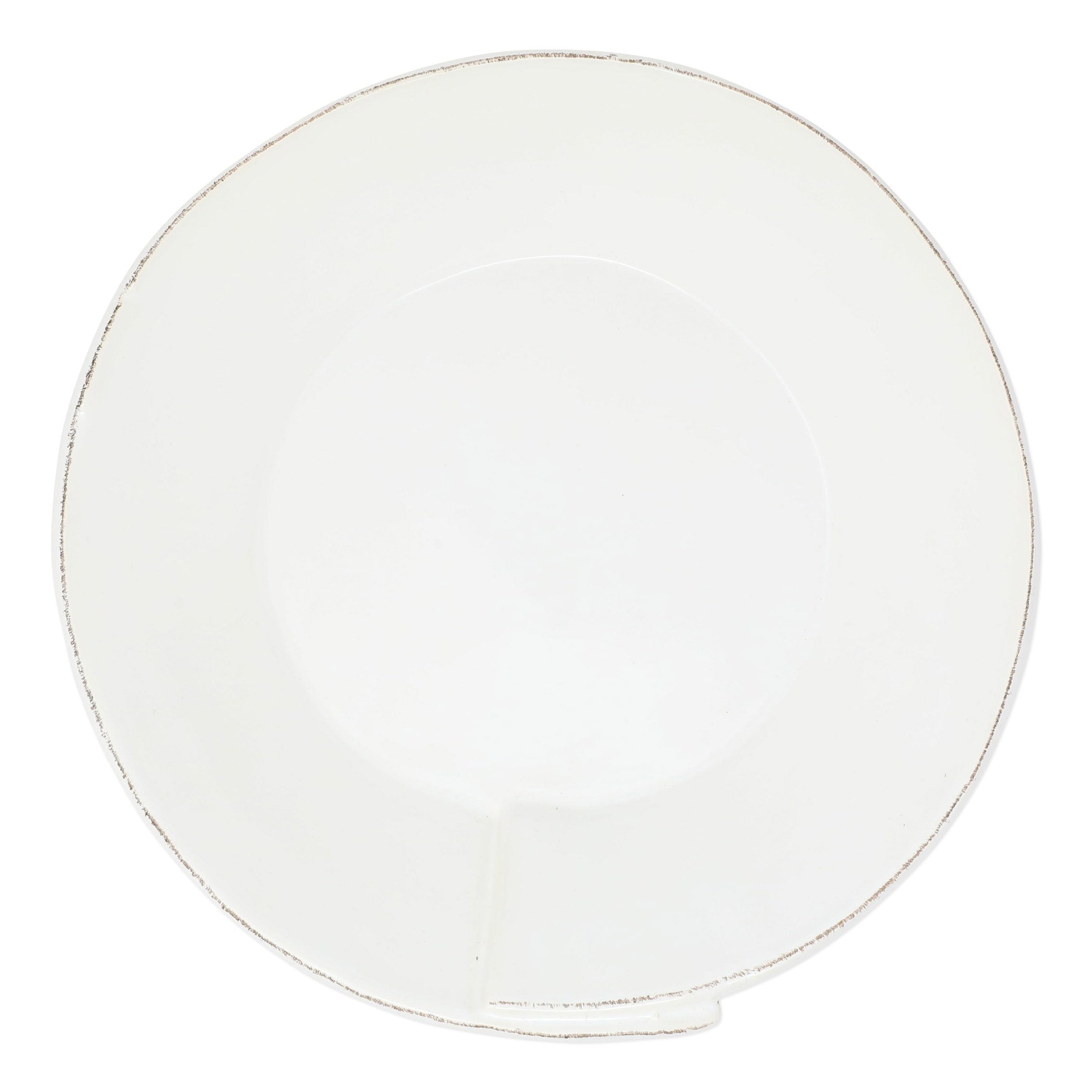 Large White Vietri Lastra Shallow Serving Bowl with Artistic Edge
