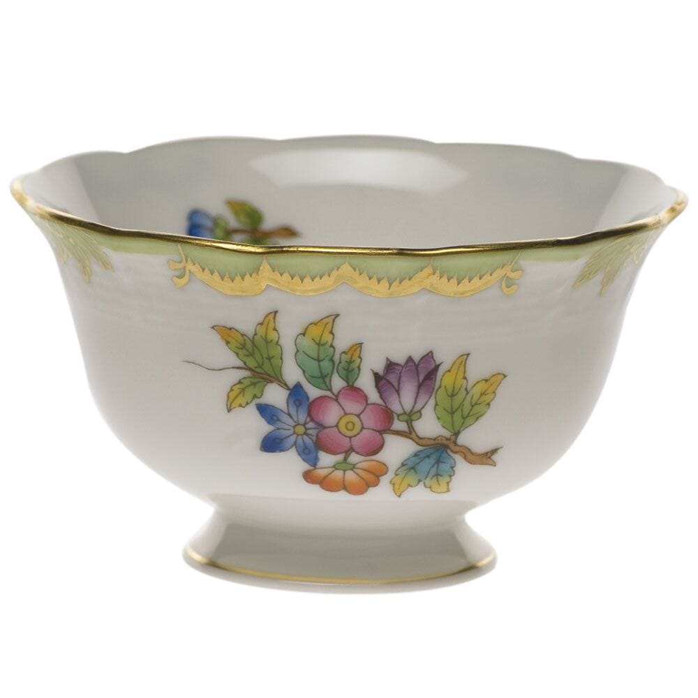 Exquisite Herend Porcelain Open Sugar Bowl with Queen Victoria Pattern