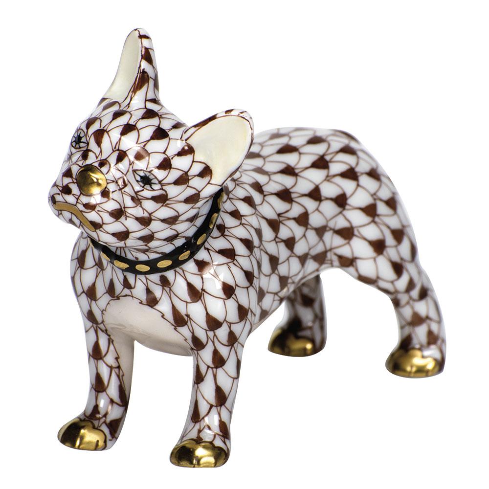 Handmade and Hand - painted Herend Frenchie Porcelain Figurine
