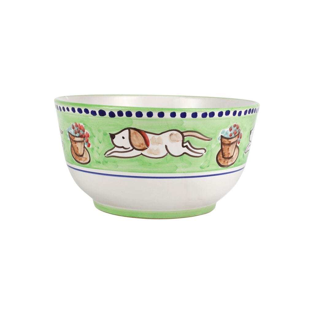 Vietri Campagna Cane Hand - painted Deep Serving Bowl for Dining