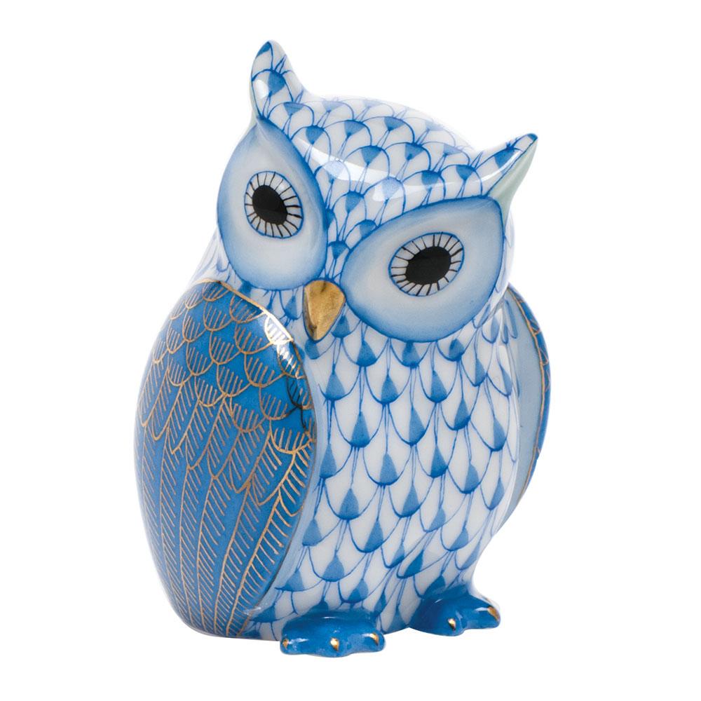 Handmade Hungarian Herend Mother Owl Porcelain Figurine