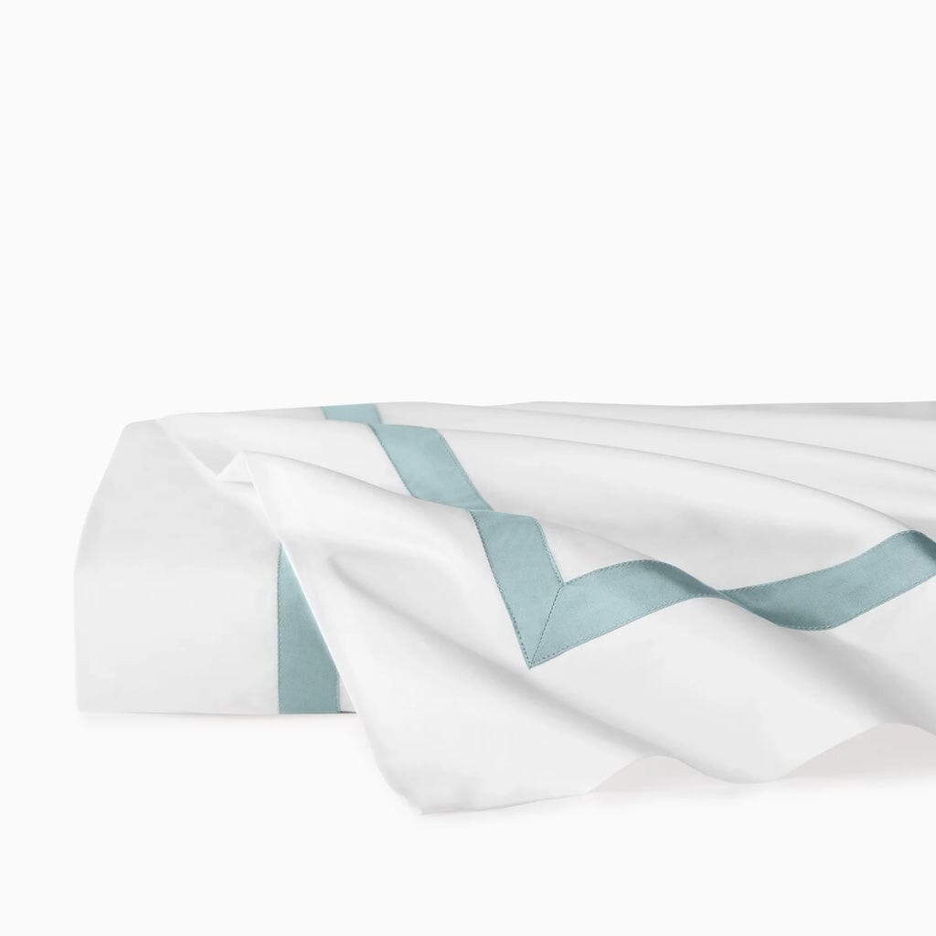 Luxurious Sferra Estate King-Size Flat Sheet, 114 x 114 with Sateen Applique