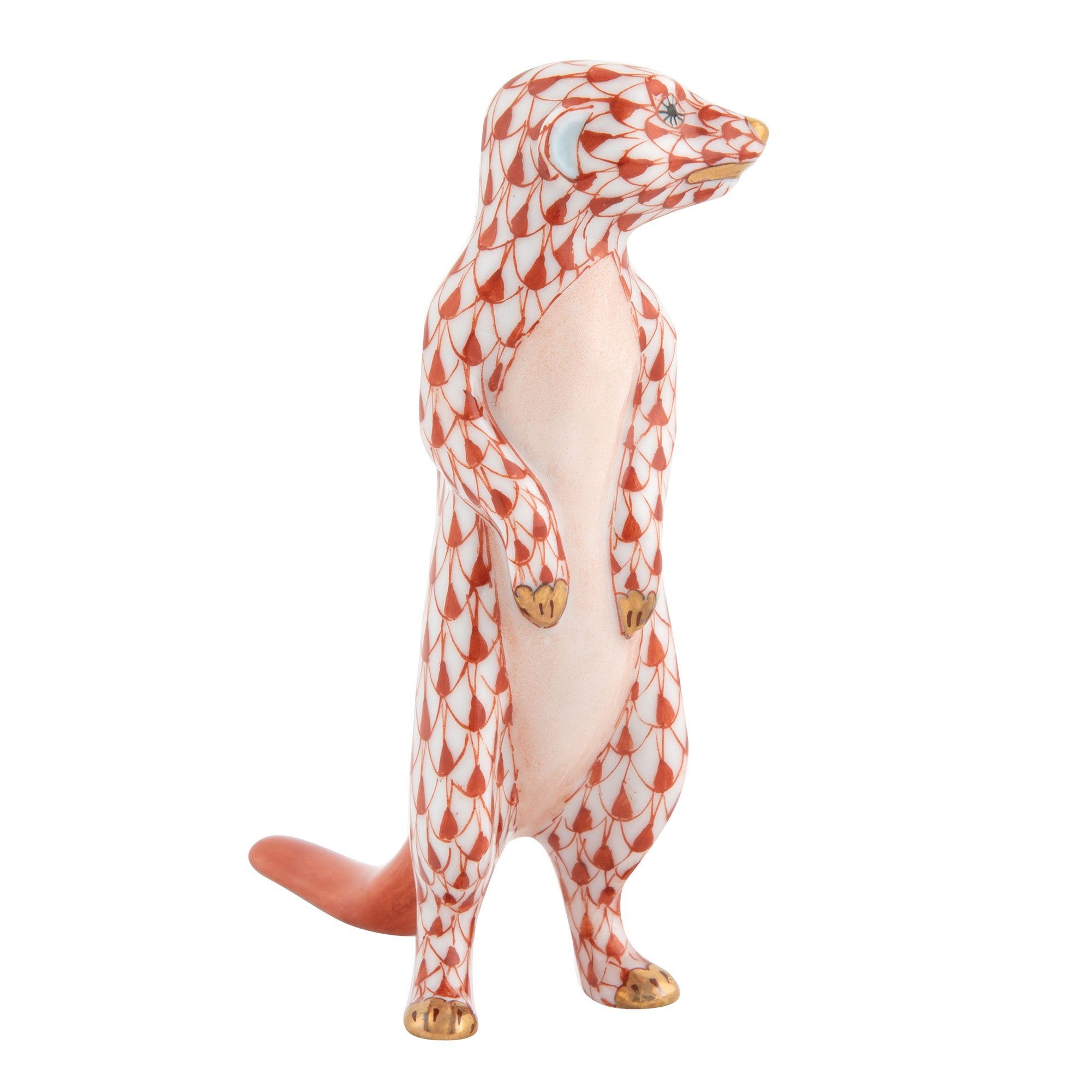 Handmade Herend Meerkat Porcelain Figurine from Hungary
