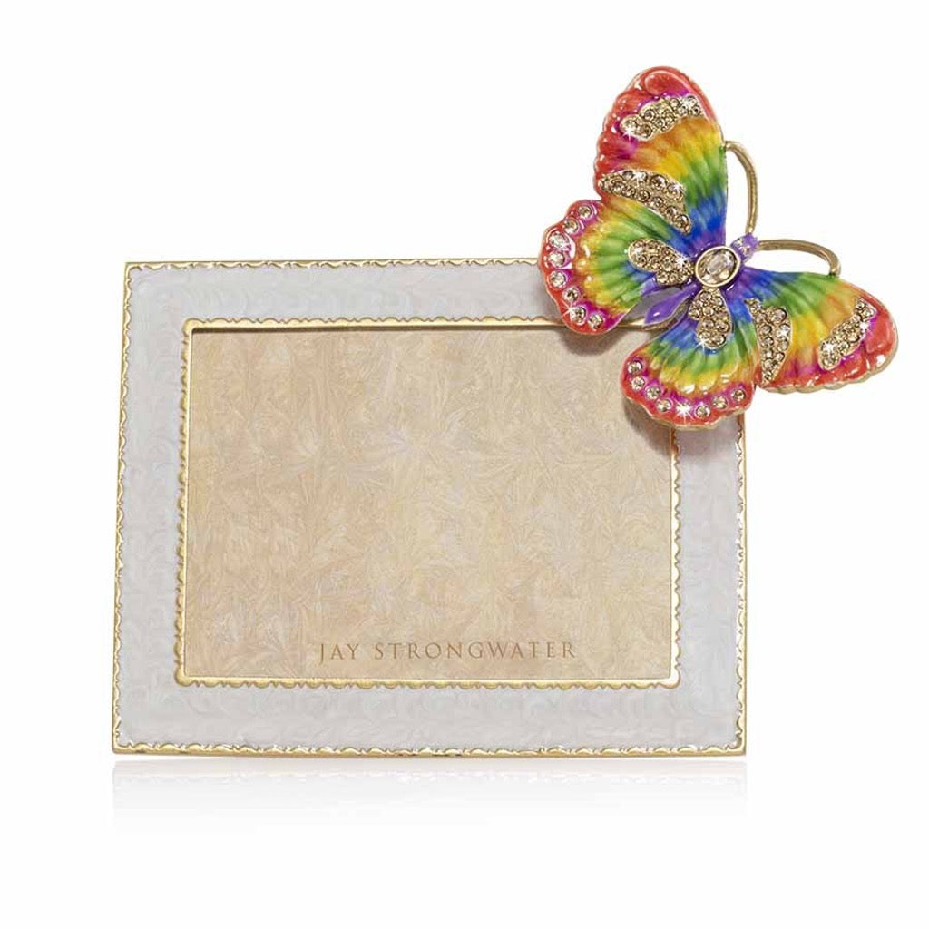 Exquisite 14K Gold-Finished Jay Strongwater 3 x 4 Nova Butterfly Frame