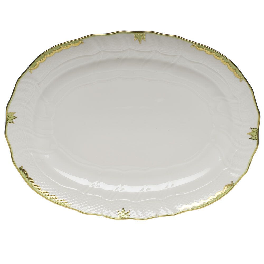 Exquisite Herend Princess Victoria Hand - painted Porcelain Platter with 24K Gold Accents