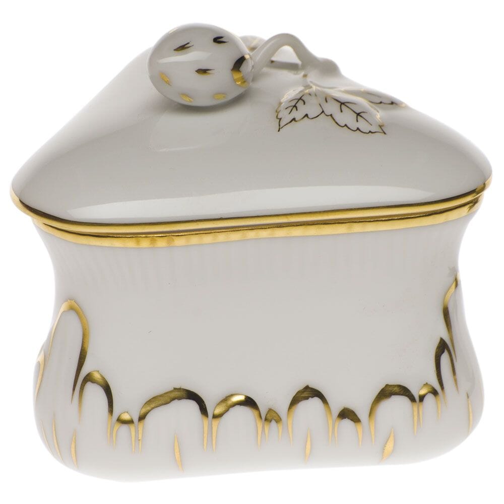 Herend Bonbon with Golden Edge and Strawberry Design