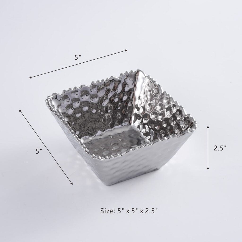 Pampa Bay Millennium Small Square Snack Bowl with Striking Gold Titanium Finish