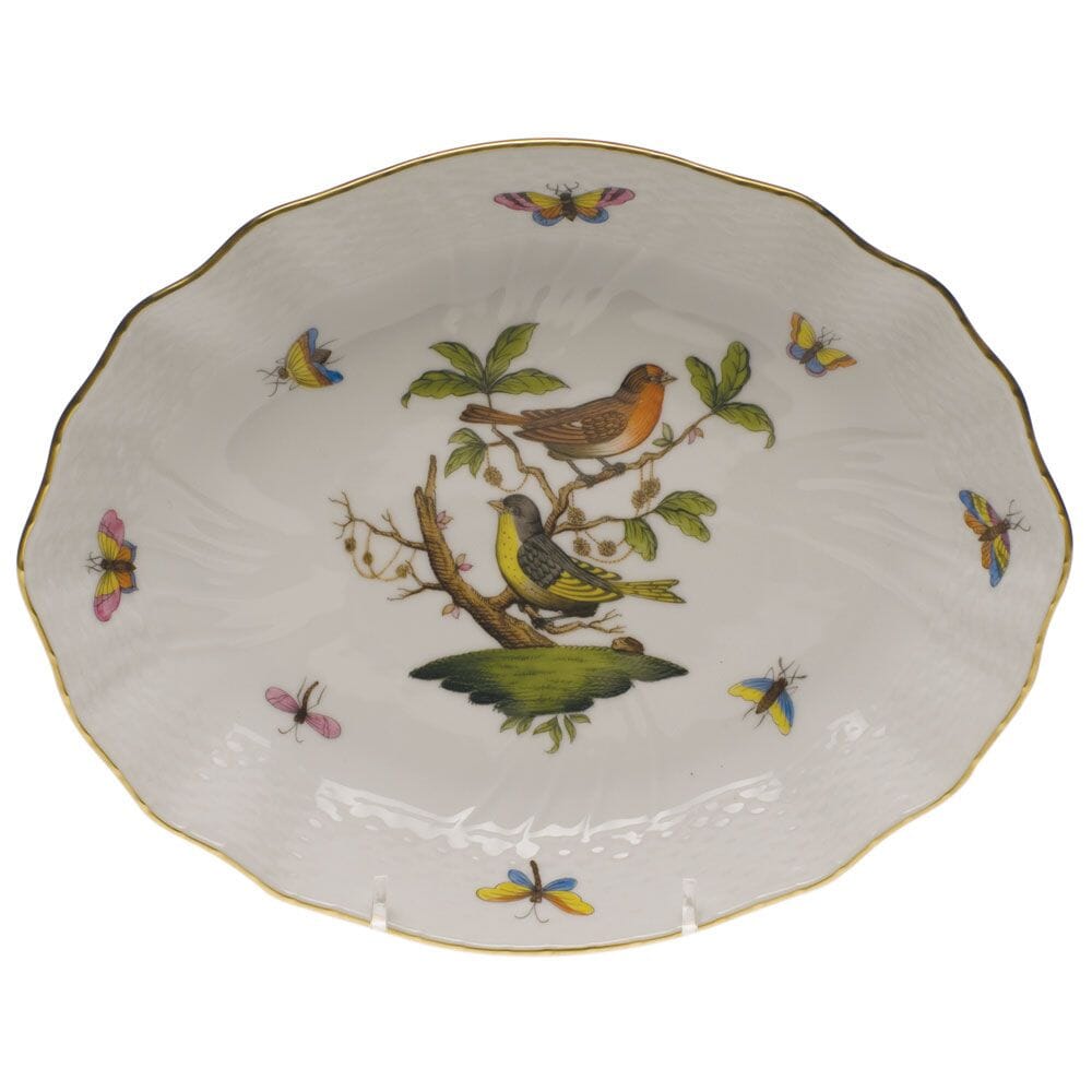 Exquisite Herend Rothschild Bird Patterned Oval Porcelain Dish for Collectors
