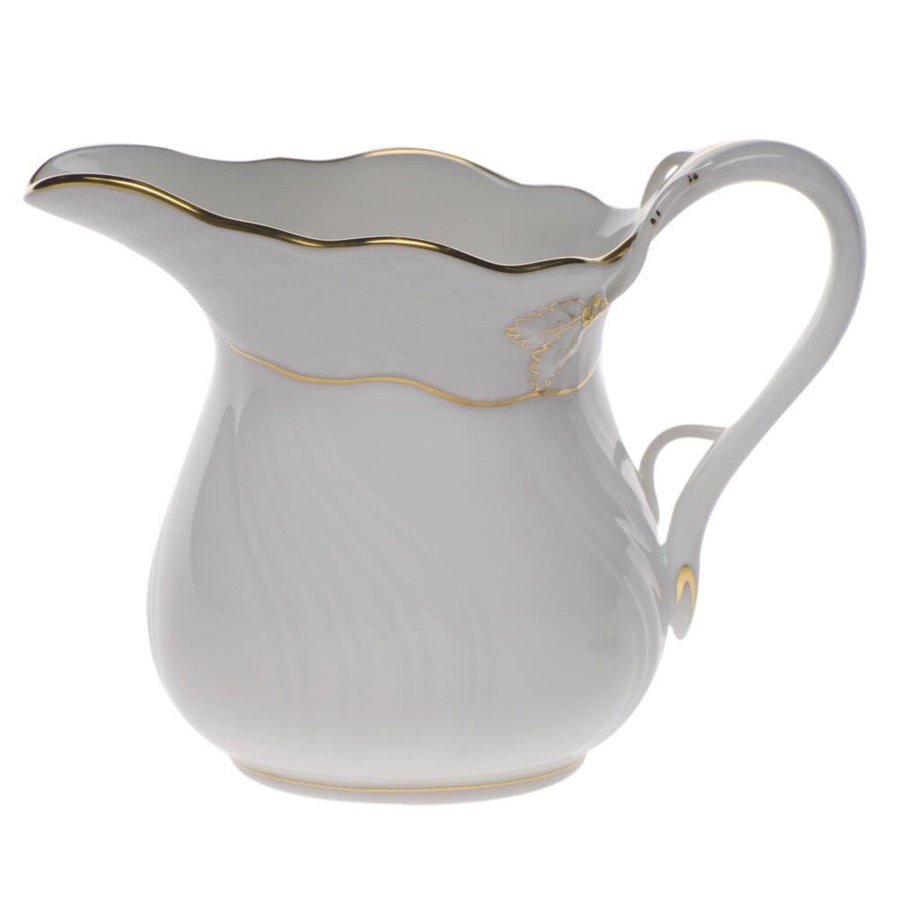 6-Ounce Herend Creamer with Exquisite Golden Edge Design