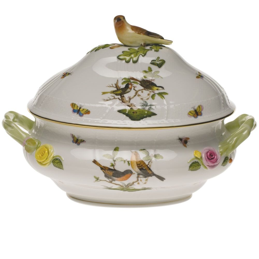 Herend Rothschild Bird Tureen With Bird - 4 Qt.