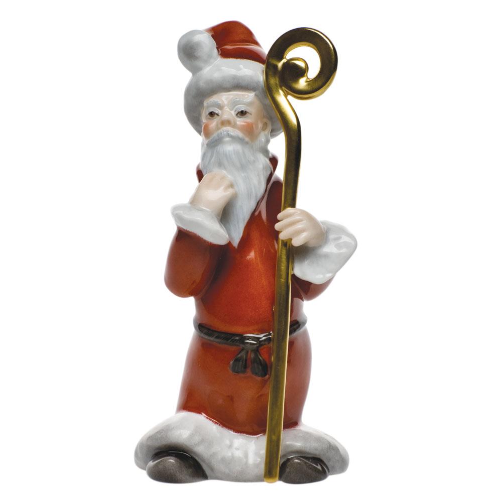 Exquisite Hand - painted Herend Father Christmas Porcelain Figurine