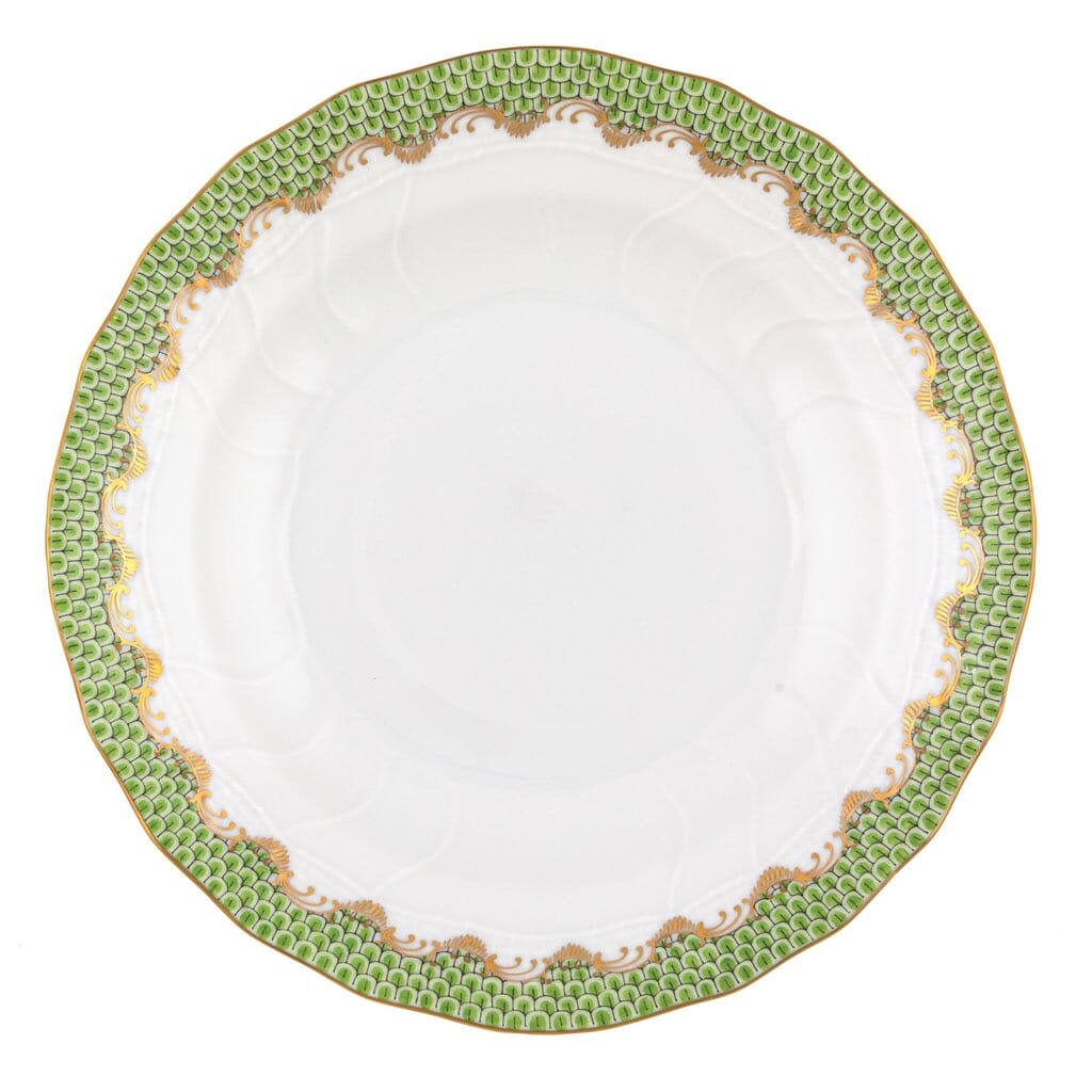 Exquisite Herend Dessert Plate with Fish Scale Pattern
