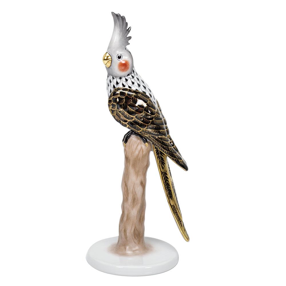 Exquisite Hand - painted Herend Cockatiel Porcelain Figurine
